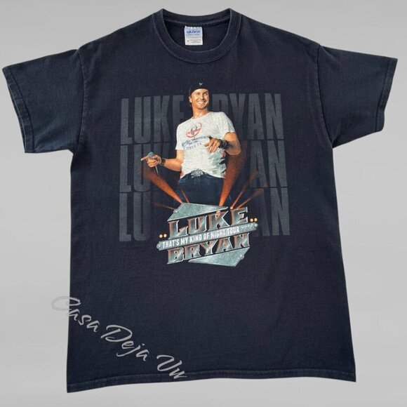 Gildan Tops - Luke Bryan That’s My Kind of Night 2014 Concert Tour Graphic T Shirt Black